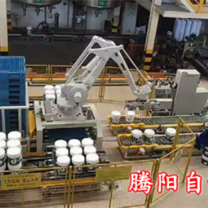 全自动码垛机器人桶装产品生产线应用
