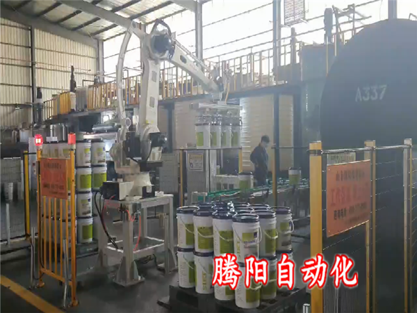 桶装肥料码垛机器人一次码垛多桶