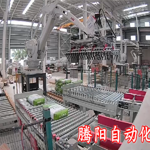 双线双爪砂浆码垛机器人助力工厂产能增长
